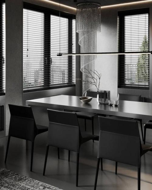 Несколько кадров интерьера в тёмных тонах, площадью 113 квадратных метров в г. Санкт-петербург. 02