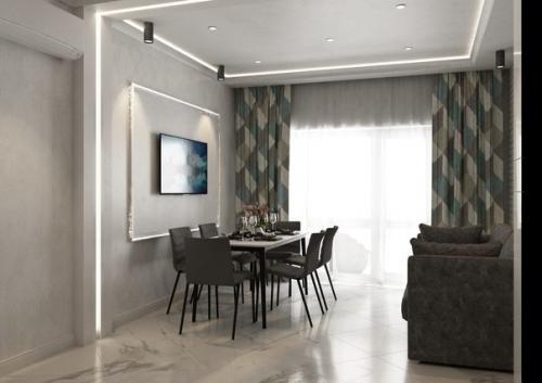 Дизайн кухни - гостиной 20 кв. 01