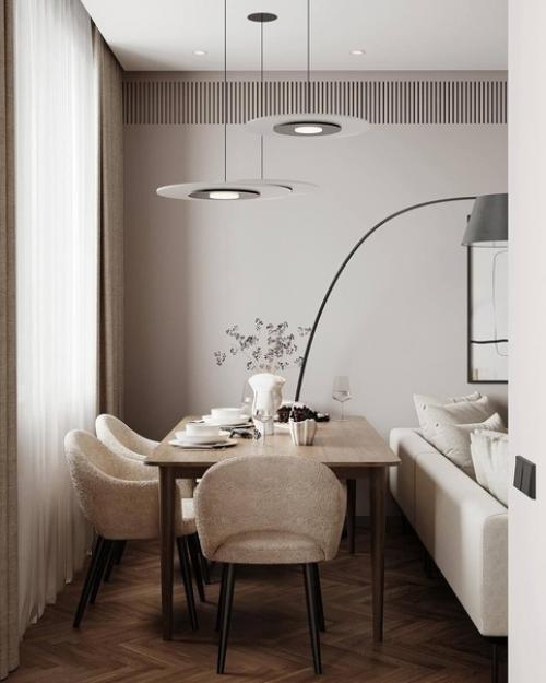 Лаконичный современный интерьер однокомнатной квартиры в светлых тонах. 04