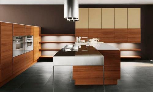 Дизайн кухни в коричневых тонах. 05