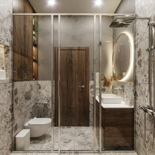 Ванная комната.  Шикарный интерьер, в котором продумана каждая мелочь. 02