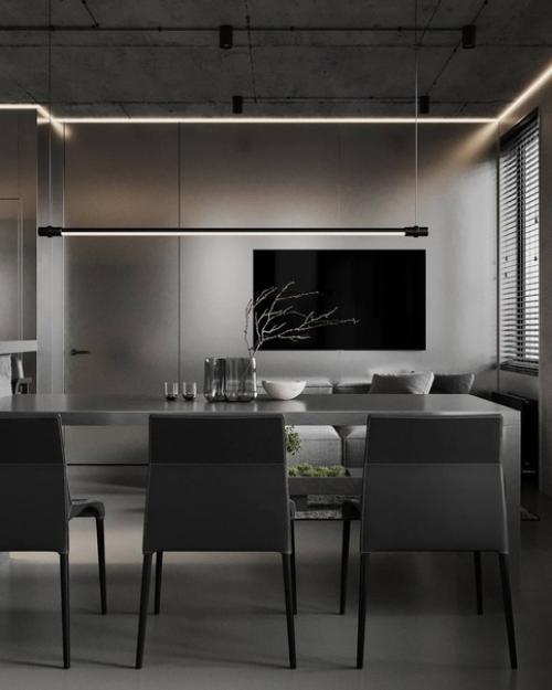 Несколько кадров интерьера в тёмных тонах, площадью 113 квадратных метров в г. Санкт-петербург. 04