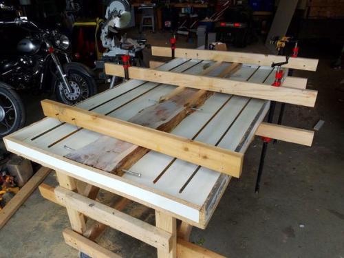 Необычная_мебель.  Столешница из дерева и бетона своими руками. 02