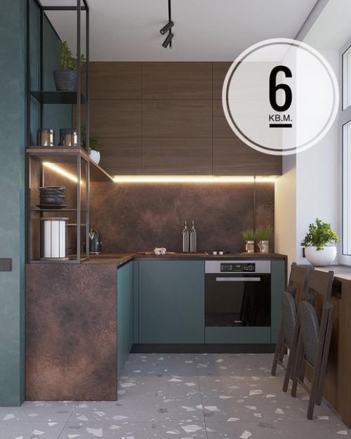 Кухня площадью 6 кв. 01
