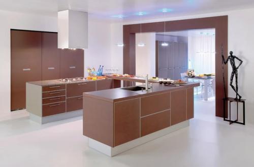 Дизайн кухни в коричневых тонах. 06