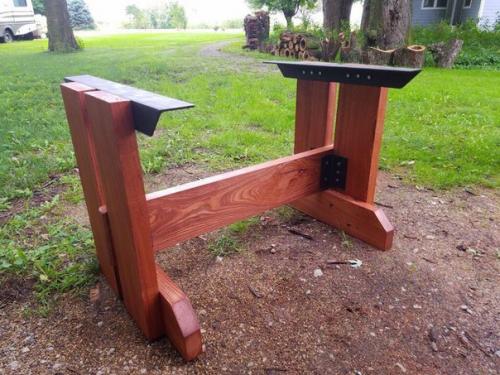 Необычная_мебель.  Столешница из дерева и бетона своими руками. 09