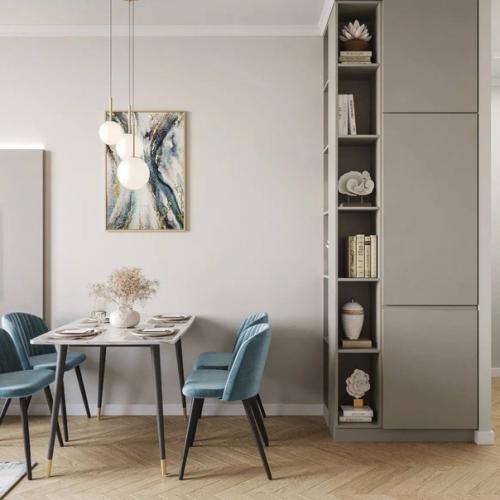 Светлый и стильный интерьер квартиры с яркими акцентами. 03