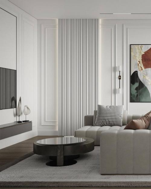 Интерьер просторной квартиры в светлых тонах. 08