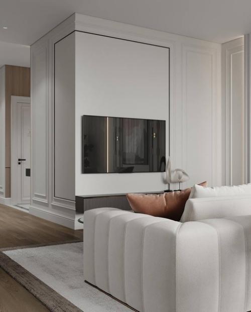 Интерьер просторной квартиры в светлых тонах. 07