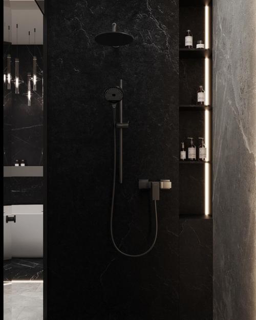 Мужской интерьер ванной комнаты. 01