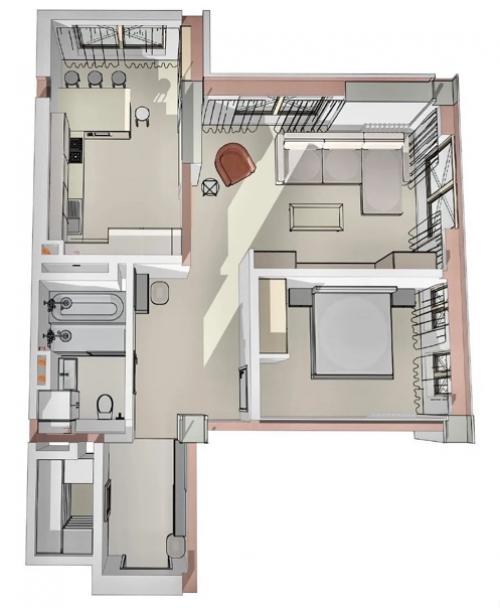 Крутой современный проект квартиры. 09