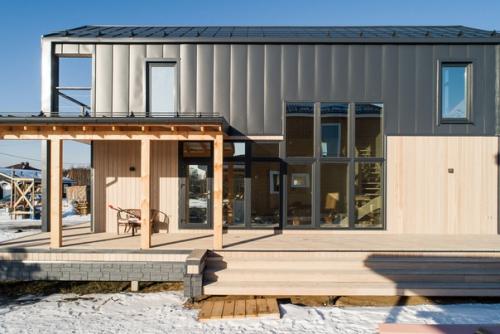 Проект дома в стиле барнхаус 150 м с 5 спальнями. 01