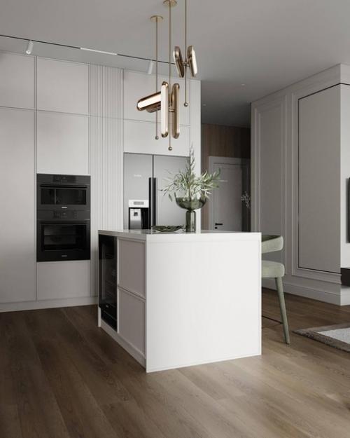 Интерьер просторной квартиры в светлых тонах. 05