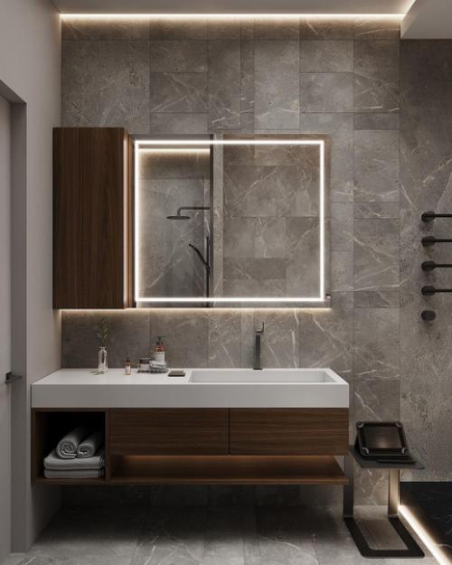 Мужской интерьер ванной комнаты. 04