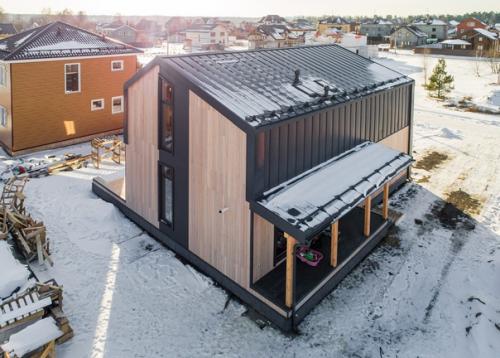 Проект дома в стиле барнхаус 150 м с 5 спальнями. 07