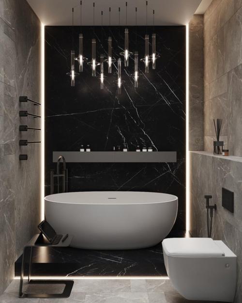 Мужской интерьер ванной комнаты. 02