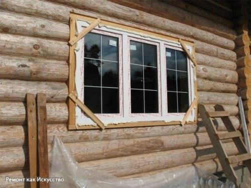 Установка пластиковых окон в деревянном доме. 01 Установка пластиковых окон в деревянном доме. 01