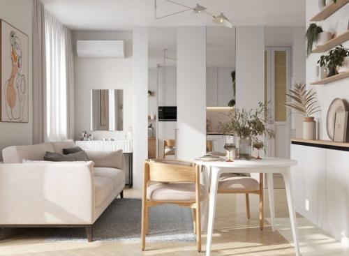 Работа с небольшими пространствами - это всегда грамотное зонирование, визуальное расширение и смекалка дизайнеров. 01