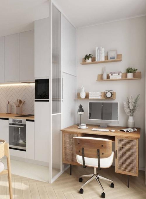 Работа с небольшими пространствами - это всегда грамотное зонирование, визуальное расширение и смекалка дизайнеров. 04