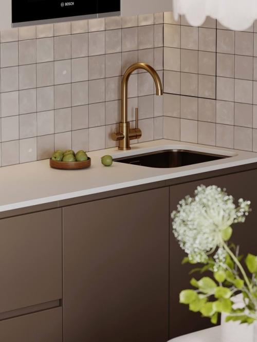 Кухня - гостиная в светлых тонах. 06