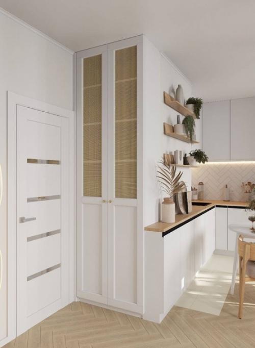 Работа с небольшими пространствами - это всегда грамотное зонирование, визуальное расширение и смекалка дизайнеров. 06