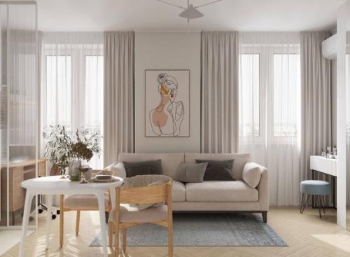 Работа с небольшими пространствами - это всегда грамотное зонирование, визуальное расширение и смекалка дизайнеров. 05