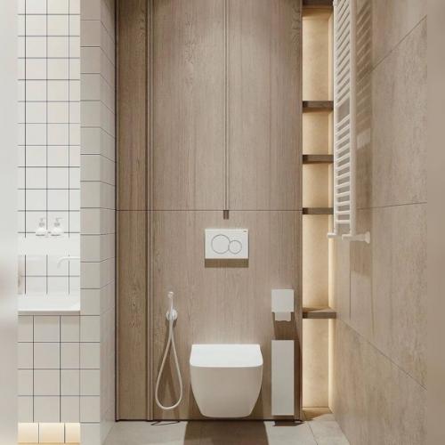 Фактурный интерьер ванной комнаты. 03