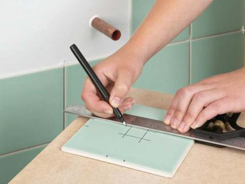 Как уложить плитку вокруг препятствий. 08 Как уложить плитку вокруг препятствий. 08