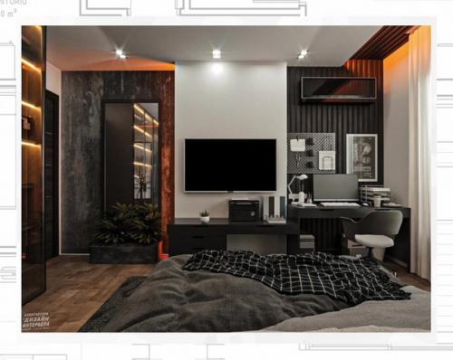 Рабочее место в спальне - для тех, у кого нет дополнительных метров для создания кабинета. 01