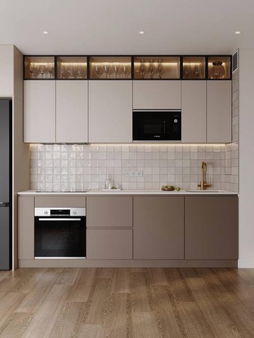 Кухня - гостиная в светлых тонах. 04