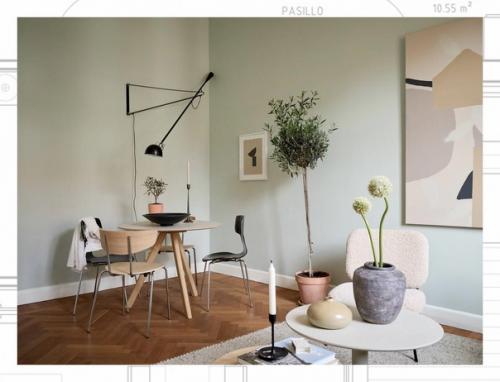 Маленькая двушка в пастельных тонах в Швеции (46 кв. 01