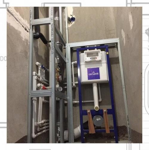 Процесс преображения обычного санузла в стильное помещение. 03