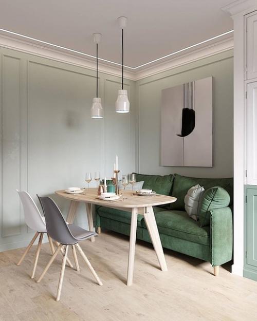 Замечательный по цветовому решению дизайн - проект кухни столовой площадью 16, 14 кв. 05