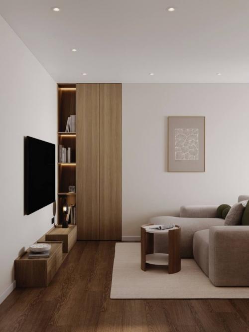 Кухня - гостиная в светлых тонах. 03