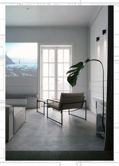 Эта квартира общей площадью 44 м 2 находится в старинном доме в центре Санкт-петербурга, Россия. 05