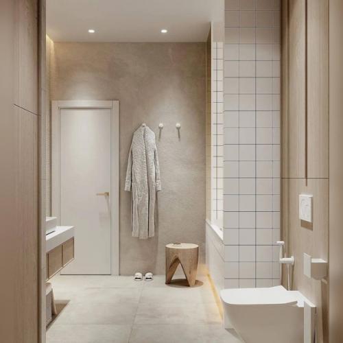 Фактурный интерьер ванной комнаты. 05