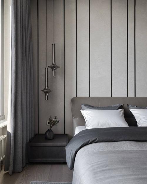 Монохромный интерьер для семьи, построенный на сложном сочетании фактур и полутонов. 07