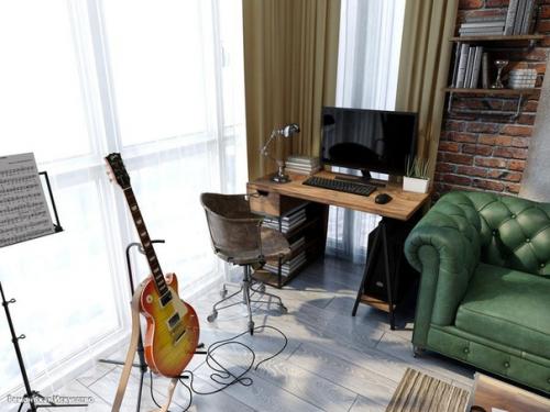 Проект квартиры 26 м в стиле лофт. 01