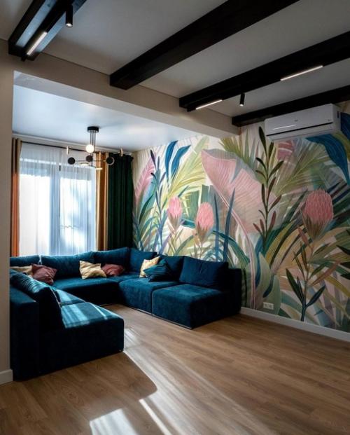 Яркие акценты в дизайне загородного дома. 09