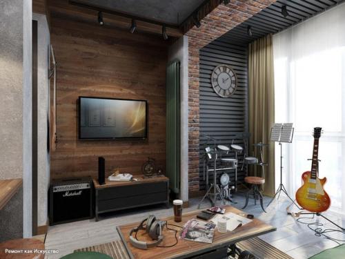 Проект квартиры 26 м в стиле лофт. 05