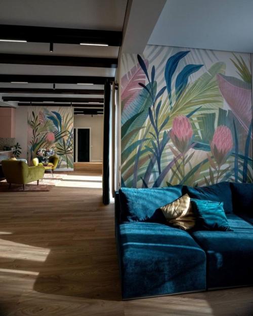 Яркие акценты в дизайне загородного дома. 07