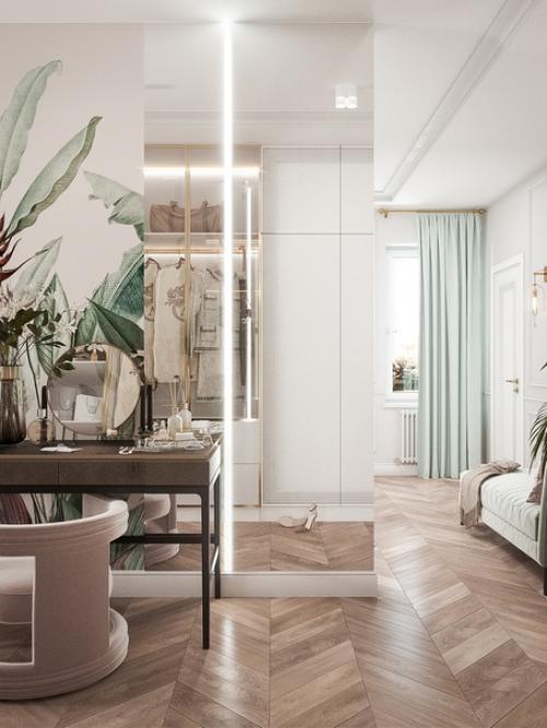 Дизайн интерьера спальни от студии интерьеров D'Polly, обои от Hygge Wall. 03