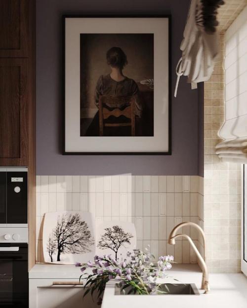 Насыщенный и очень уютный интерьер просторной кухни - гостиной в загородном доме. 03