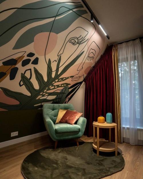 Яркие акценты в дизайне загородного дома. 01