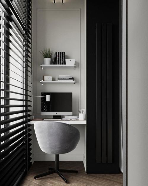 Необычный дизайн однокомнатной квартиры в современном стиле с модными фишками. 01