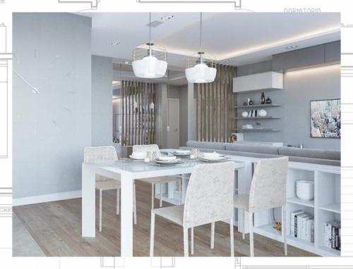 Дизайн квартиры в стиле легкий минимализм 94 кв. 01