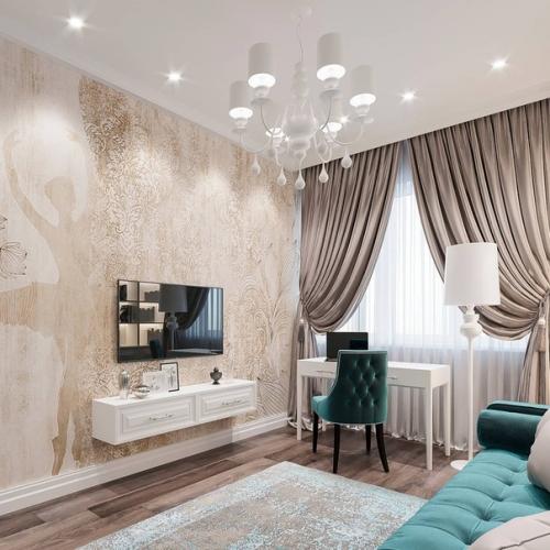 Шикарный проект комнаты в загородном доме для молодой девушки. 01