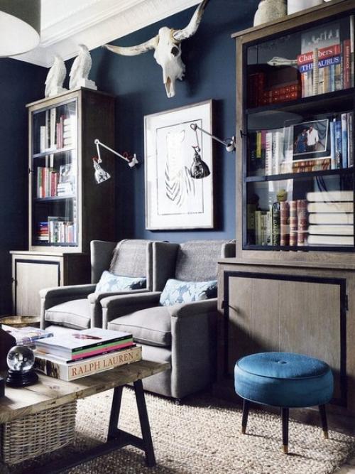 Индиго - сочный и стойкий цвет, наполняющий комнату невозмутимым спокойствием и изяществом английских королей. 02