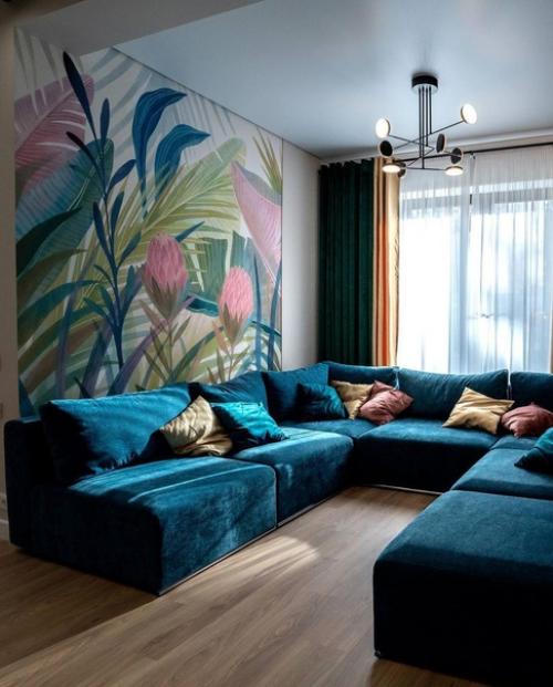 Яркие акценты в дизайне загородного дома. 08