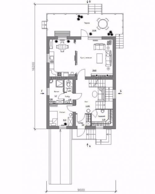 Проект загородного дома Просторный - комфорт с размахом! 05 Проект загородного дома Просторный - комфорт с размахом! 05